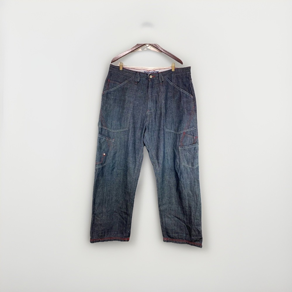 Vintage Y2k Wide Leg Baggy Jeans Phat Farm 2000's 38x33 Hip Hop JNCO Style
